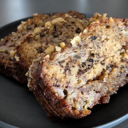Regular banana bread with walnuts. Soooo good! Regular banana bread with walnuts. Soooo good!