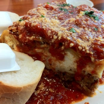 Bill's Diner - A huge piece of lasagna - Diners Near Me - Norwich, New York