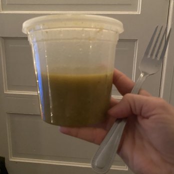 Mamma Khouri's - Unbelievable that I paid $10 dollars for this 4 sips of lentil soup that was 75% potatoes. Shameful that they won't fill up the container. - Middle Eastern Near Me - Portland, Oregon