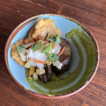 Odd Duck - Haitian griot pork cheeks $19 - New American Near Me - Milwaukee, Wisconsin