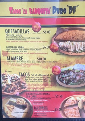 Menu photo 7 Tacos La Banqueta Fort Worth, TX