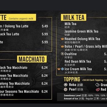 Wushiland Boba - @Menu! $4.99+ on drinks - Coffee & Tea Near Me - Arcadia, California