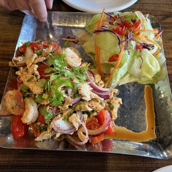 Thai Chaiyo Tustin - Silver glass noodles salad with chopped chicken, not the ground chicken that only comes with my special request - Thai Near Me - Tustin, California Thai Chaiyo Tustin - Silver glass noodles salad with chopped chicken, not the ground chicken that only comes with my special request - Thai Near Me - Tustin, California