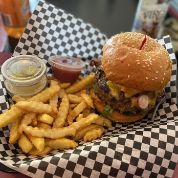 Boss Burger - a basket of fries and a burger - American Near Me - Norwalk, Connecticut
