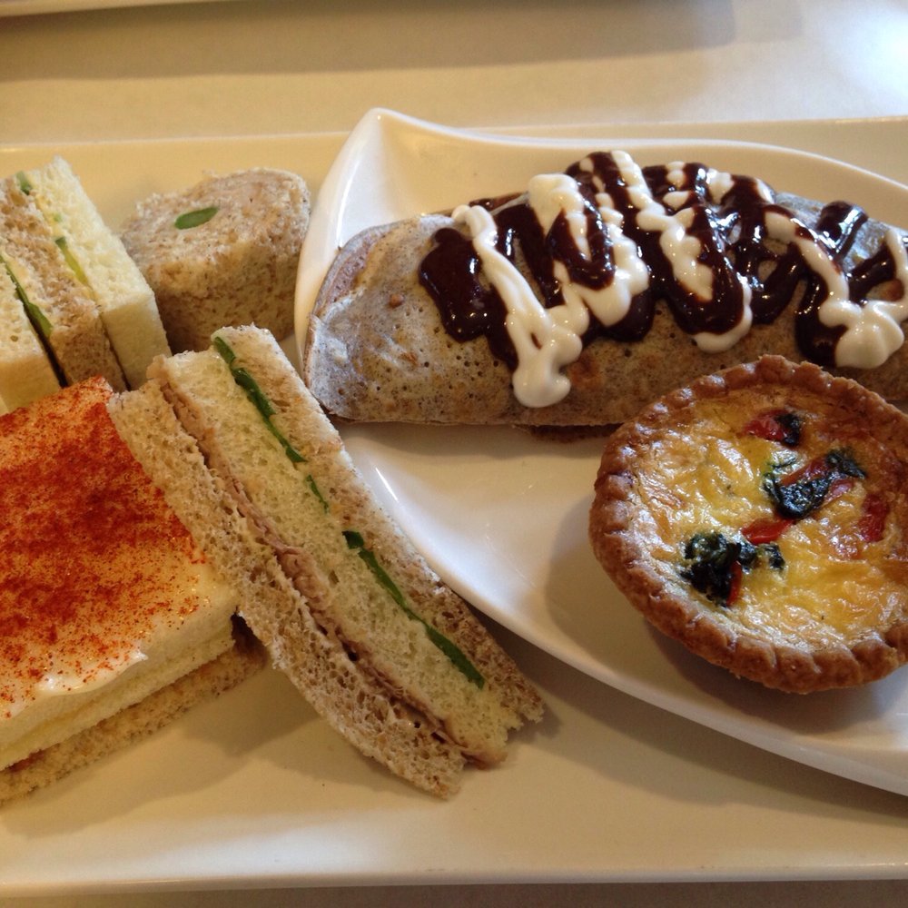 Quiche, crepe and tea sandwiches Quiche, crepe and tea sandwiches