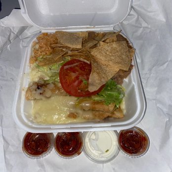Burrito Express - Taquitos Spanish rice, beans, chips & salsa w/sour cream guacamole on the side. forgot to take photos of our other 4 dishes. - Mexican Near Me - Pasadena, California Burrito Express - Taquitos Spanish rice, beans, chips & salsa w/sour cream guacamole on the side. forgot to take photos of our other 4 dishes. - Mexican Near Me - Pasadena, California