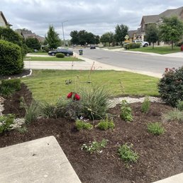 Front yard: expanded existing landscaping and added beautiful native TX plants, rerun irrigation system and replaced sod. Front yard: expanded existing landscaping and added beautiful native TX plants, rerun irrigation system and replaced sod.