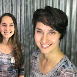 Urban Fringe - Beautiful pixie!  Rosemary donated her hair to Children with Hair Loss.