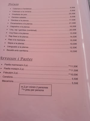 Menu photo 2 Restaurante Lloret Castelldefels, B