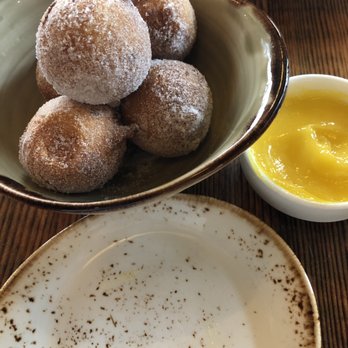The Table - Sugar Dusted Ricotta Beignets ( lemon curd tasted like egg yolk ) - New American Near Me - San Jose, California The Table - Sugar Dusted Ricotta Beignets ( lemon curd tasted like egg yolk ) - New American Near Me - San Jose, California