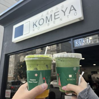 Komeya No Bento - Mango Fresh Milk with Matcha Foam + Iced Matcha Latte - Japanese Near Me - San Francisco, California Komeya No Bento - Mango Fresh Milk with Matcha Foam + Iced Matcha Latte - Japanese Near Me - San Francisco, California