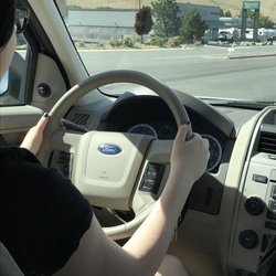 Mr. Chuck's Driving Academy - Hands at 9 & 3 - thumbs up!