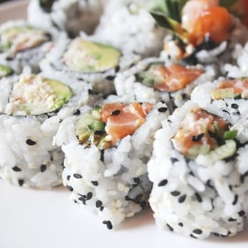 Three's Bar & Grill - cali roll and salmon roll - Asian Fusion Near Me - Kihei, Hawaii Three's Bar & Grill - cali roll and salmon roll - Asian Fusion Near Me - Kihei, Hawaii