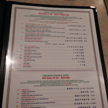 Pho Pasteur - Beef noodle soup menu - Vietnamese Near Me - Boston, Massachusetts