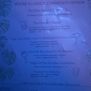Corridor Bar - Cocktail Bars Near Me - Louisville, Kentucky