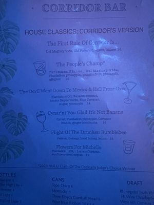 Menu photo 3 Corridor Bar Louisville, KY