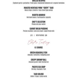 6-Course Menu Options (Classic and Chefs Tasting) Prices in $USD 6-Course Menu Options (Classic and Chefs Tasting) Prices in $USD