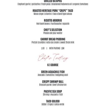 Misión 19 - 6-Course Menu Options (Classic and Chefs Tasting) Prices in $USD - Mexican Near Me - Tijuana, BCN
