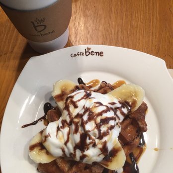 Caffe Bene - Caramel banana waffle was quite good - Coffee & Tea Near Me - Torrance, California Caffe Bene - Caramel banana waffle was quite good - Coffee & Tea Near Me - Torrance, California