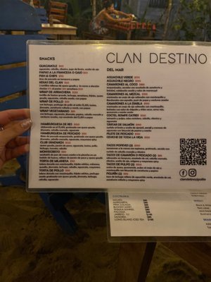 Menu photo 3 clan destino zipolite, OAX