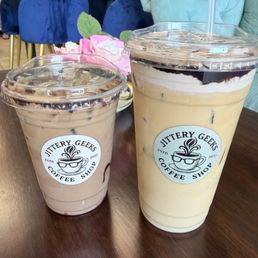 Iced mocha latte and banana mocha latte