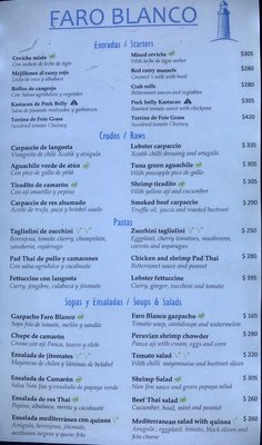 Menu photo 1 Faro Blanco San Miguel de Cozumel, ROO Menu photo 1 Faro Blanco San Miguel de Cozumel, ROO