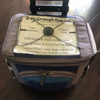 A Thorough Guy - Mike's snack box filled with delicious drinks and treats! He even has measuring tape for his clients to use just in case! - Home Inspectors Near Me