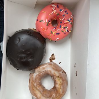 Donerds Donuts - Homer (pink), Boston Crème, and Sour Cream - Donuts Near Me - Bethlehem, Pennsylvania