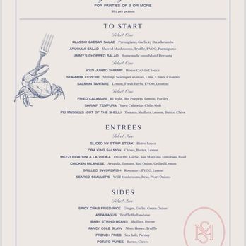 Seamark Seafood & Cocktails - Family style menu for parties 9 or more - Seafood Near Me - Everett, Massachusetts