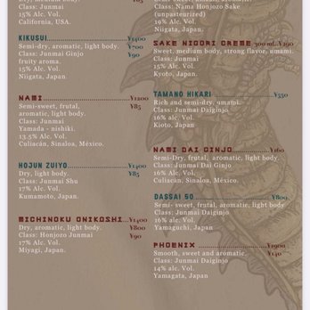 Mestixa - Sake menu - Asian Fusion Near Me - Tulum, ROO