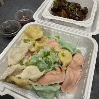 Happy Bao's - 11. Dumplings Combo (20Pc) and 4. Honey Sauce Ribs - Chinese Near Me - Glendale, Arizona Happy Bao's - 11. Dumplings Combo (20Pc) and 4. Honey Sauce Ribs - Chinese Near Me - Glendale, Arizona