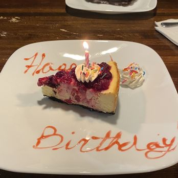 Kelsey's Steak House - Egg nog cheesecake for the birthday girl! - Steakhouses Near Me - Valparaiso, Indiana