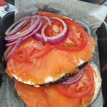 BB’s Bagels - Fresh Nova Salmon Platter on Flagel $13.49. Massive! - Breakfast & Brunch Near Me - Alpharetta, Georgia