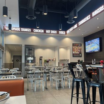 The Stand - American Classics Redefined - Interior with basketball game on the tv! - Burgers Near Me - Long Beach, California