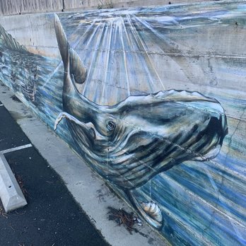 Gyppo Ale Mill - Cool painting/mural on parking lot walls - Breweries Near Me - Shelter Cove, California