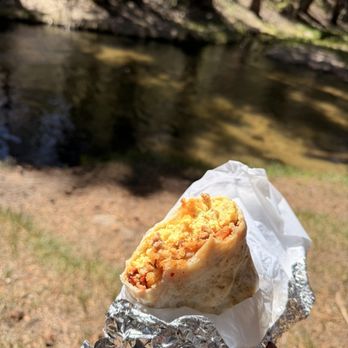 Brewed Awakening - Bacon sausage breakfast burrito - Coffee & Tea Near Me - Big Pine, California