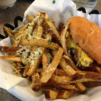 The Burger Dive - BBQ Bacon Cheeseburger with Garlic Fries - Burgers Near Me - Billings, Montana The Burger Dive - BBQ Bacon Cheeseburger with Garlic Fries - Burgers Near Me - Billings, Montana