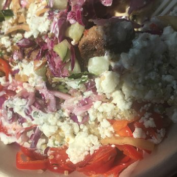 CAVA - Greens and Grains w/ Spicy Lamb Meatballs - Mediterranean Near Me - Rockville, Maryland CAVA - Greens and Grains w/ Spicy Lamb Meatballs - Mediterranean Near Me - Rockville, Maryland