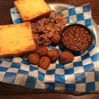 Slick Pig BBQ - BBQ pork plate - hush puppies and baked beans - Barbeque Near Me - Murfreesboro, Tennessee Slick Pig BBQ - BBQ pork plate - hush puppies and baked beans - Barbeque Near Me - Murfreesboro, Tennessee