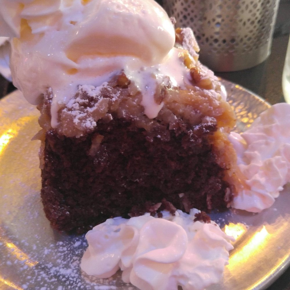 Sabertooth Food - German chocolate cake with ice cream! So good! - New American Near Me - El Paso, Texas Sabertooth Food - German chocolate cake with ice cream! So good! - New American Near Me - El Paso, Texas