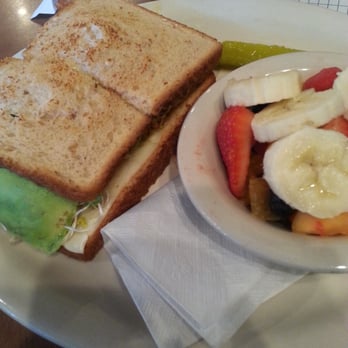 Cafe Java - Round Rock - avocado grilled cheese with cup of fruit. - Coffee & Tea Near Me - Round Rock, Texas