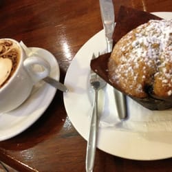 The Food Gallery - Blueberry Muffin and Cappuccino