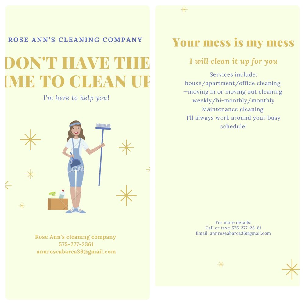 ROSE ANN CLEANING COMPANY Updated March 2024 Las Cruces, New Mexico
