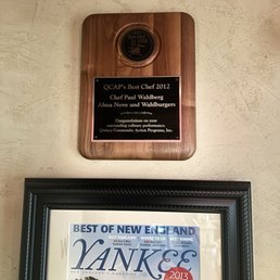 Awards posted on the wall