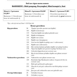 Chinees Indisch Restaurant Lotus - Keuze menu's