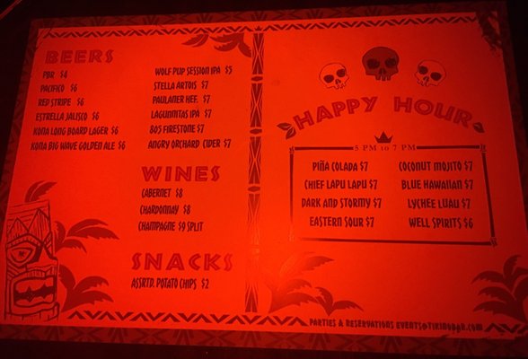 Menu photo 8 Tiki No North Hollywood, CA Menu photo 8 Tiki No North Hollywood, CA
