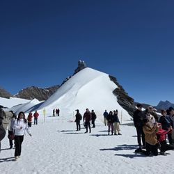 Jungfraujoch - Top of Europe - Walking in the snow below the Sphinx Terrace