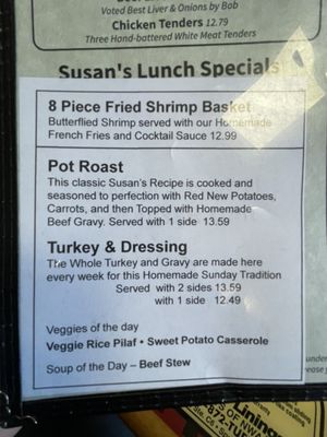 Menu photo 5 Susan's Restaurant Springdale, AR Menu photo 5 Susan's Restaurant Springdale, AR
