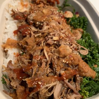 TaKorean Korean Taco Grill - Pulled pork (Bo ssam) bowl with kale slaw and thier popular gochu-pow sauce over white rice - Korean Near Me - Washington, DC, District of Columbia TaKorean Korean Taco Grill - Pulled pork (Bo ssam) bowl with kale slaw and thier popular gochu-pow sauce over white rice - Korean Near Me - Washington, DC, District of Columbia
