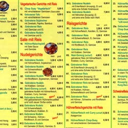 Asia-Express - Speisekarte Innenteil